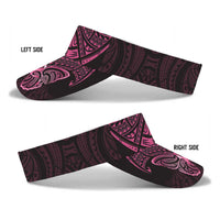 New Zealand Breast Cancer Awareness Sun Visor Cap Maori Butterfly Pink Ribbon Black Version LT14 - Polynesian Pride