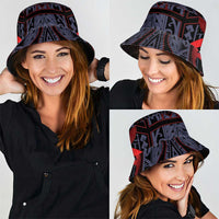 New Zealand Bucket Hat Maori Kiwiana Pattern Tukutuku Motif LT9 - Polynesian Pride