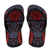 New Zealand Flip Flops Maori Kiwiana Pattern Tukutuku Motif LT9 - Polynesian Pride