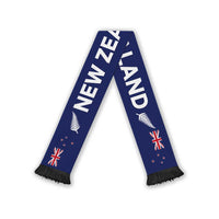 New Zealand Football 2026 Soccer Scarf Flag Style LT05 Black Fringe One Size Blue - Polynesian Pride