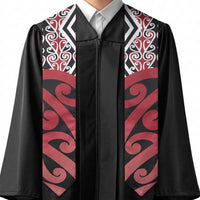 New Zealand Graduation Stole Aotearoa Kowhaiwhai Mix Taniko Art - Red LT14 - Polynesian Pride