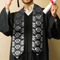 New Zealand Graduation Stole Poutama Mix Gray Taniko Inspired Art LT05 - Polynesian Pride