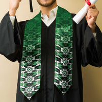 New Zealand Graduation Stole Poutama Mix Green Taniko Inspired Art LT05 - Polynesian Pride
