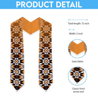 New Zealand Graduation Stole Poutama Mix Orange Taniko Inspired Art LT05 - Polynesian Pride