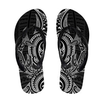 New Zealand Hammerhead Shark Flip Flops Maori Haehae Mangopare Black LT14 Black - Polynesian Pride