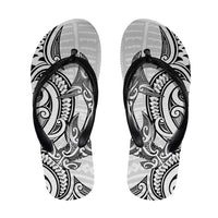 New Zealand Hammerhead Shark Flip Flops Maori Haehae Mangopare White LT14 White - Polynesian Pride