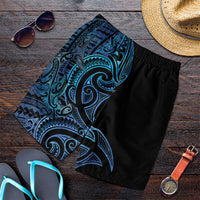 New Zealand Hammerhead Shark Shorts for Men Maori Haehae Mangopare Galaxy LT14 Blue - Polynesian Pride