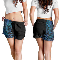 New Zealand Hammerhead Shark Shorts for Women Maori Haehae Mangopare Galaxy - Polynesian Pride