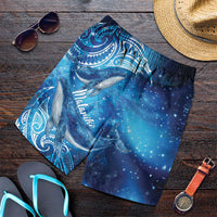 New Zealand Humpback Whale Matariki Shorts for Men Maori New Year Taniko Niho Taniwha LT14 Blue - Polynesian Pride