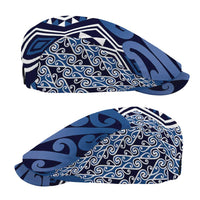 New Zealand Jeff Hat Aotearoa Kowhaiwhai Mix Taniko Art - Blue
