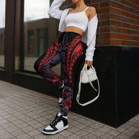 New Zealand Jogger Pants Maori Kiwiana Pattern Tukutuku Motif