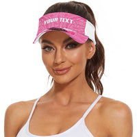 New Zealand Lawn Bowls Breast Cancer Personalised Sun Visor Cap Aotearoa Maori Silver Fern Pink Ribbon LT14 - Polynesian Pride