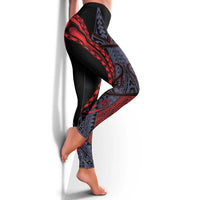 New Zealand Leggings Maori Kiwiana Pattern Tukutuku Motif