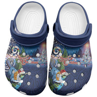 New Zealand Merry Christmas Clogs Shoes Maori Tribal Pattern with Xmas Tui Bird LT03 Multicolor - Polynesian Pride