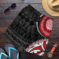 New Zealand Red Maori Koru Simple Style Shorts for Men LT05 Red - Polynesian Pride