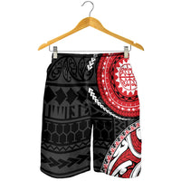 New Zealand Red Maori Koru Simple Style Shorts for Men LT05 - Polynesian Pride