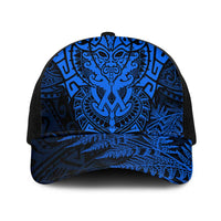 New Zealand Rugby All Blue Baseball Net Cap Silver Fern All Black Mix Ta Moko LT9 One Size Black Blue - Polynesian Pride