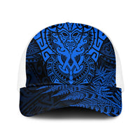 New Zealand Rugby All Blue Baseball Net Cap Silver Fern All Black Mix Ta Moko LT9 One Size White Blue - Polynesian Pride