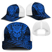 New Zealand Rugby All Blue Mesh Trucker Cap Silver Fern All Black Mix Ta Moko - Polynesian Pride