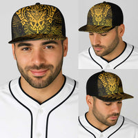 New Zealand Rugby All Gold Baseball Net Cap Silver Fern All Black Mix Ta Moko LT9 - Polynesian Pride