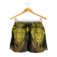 New Zealand Rugby All Gold Shorts for Women Silver Fern All Black Mix Ta Moko