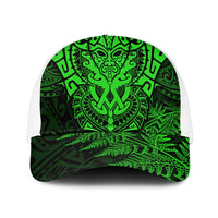 New Zealand Rugby All Green Mesh Trucker Cap Silver Fern All Black Mix Ta Moko LT9 One Size White Green - Polynesian Pride