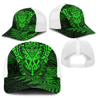 New Zealand Rugby All Green Mesh Trucker Cap Silver Fern All Black Mix Ta Moko - Polynesian Pride