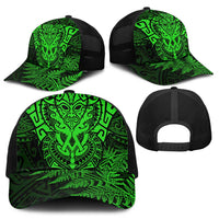 New Zealand Rugby All Green Mesh Trucker Cap Silver Fern All Black Mix Ta Moko LT9 - Polynesian Pride