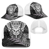 New Zealand Rugby All White Baseball Net Cap Silver Fern All Black Mix Ta Moko LT9 - Polynesian Pride