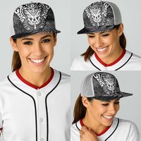New Zealand Rugby All White Baseball Net Cap Silver Fern All Black Mix Ta Moko LT9 - Polynesian Pride