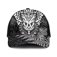 New Zealand Rugby All White Mesh Trucker Cap Silver Fern All Black Mix Ta Moko LT9 One Size Black White - Polynesian Pride