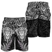 New Zealand Rugby All White Shorts for Men Silver Fern All Black Mix Ta Moko LT09