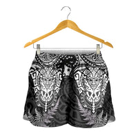 New Zealand Rugby All White Shorts for Women Silver Fern All Black Mix Ta Moko