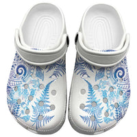 New Zealand Sea Animals Clogs Shoes with Maori Koru Tribal Tattoo and Silver Ferns Galaxy Style