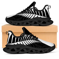 New Zealand Silver Fern Rugby Clunky Sneakers All Black Go Champions Maori Pattern - Polynesian Pride