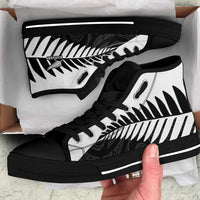 New Zealand Silver Fern Rugby High Top Shoes All Black Go Champions Maori Pattern - Polynesian Pride
