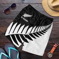 New Zealand Silver Fern Rugby Shorts for Men All Black Go Champions Maori Pattern LT14 Black - Polynesian Pride