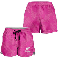 New Zealand Silver Fern Rugby Shorts for Women Go Aotearoa Champions World Cup Pink - Polynesian Pride