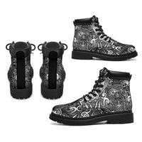 New Zealand Taiaha Maori All Season Boots Kiwikiwi Minimalist Silver Fern Tukutuku Motif