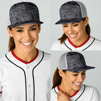 New Zealand Taiaha Maori Baseball Net Cap Minimalist Silver Fern All Black LT9 - Polynesian Pride
