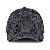 New Zealand Taiaha Maori Classic Cap Minimalist Silver Fern All Black LT09