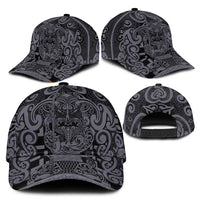 New Zealand Taiaha Maori Classic Cap Minimalist Silver Fern All Black LT9 - Polynesian Pride