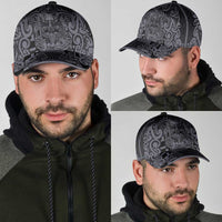 New Zealand Taiaha Maori Classic Cap Minimalist Silver Fern All Black LT9 - Polynesian Pride