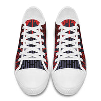 New Zealand Taiaha Maori Low Top Shoes Whero Minimalist Silver Fern Tukutuku Motif