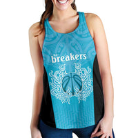 New Zealand Women Racerback Tank Fire Basketball Maori Tribal Sky Blue - Polynesian Pride