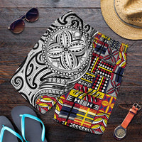 Niue Hiapo and Maori Decoration Tattoos Shorts for Men LT03 White - Polynesian Pride