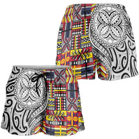 Niue Hiapo and Maori Decoration Tattoos Shorts for Women - Polynesian Pride