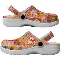 Niue Monuina e Kilisimasi Clogs Shoes Pacific Patchwork Xmas Vibes LT9 - Polynesian Pride