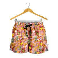 Niue Monuina e Kilisimasi Shorts for Women Pacific Patchwork Xmas Vibes LT9 - Polynesian Pride