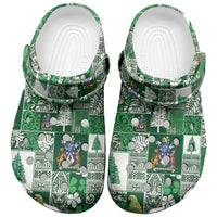 Norfolk Island Meri Krismas Clogs Shoes Pacific Patchwork Xmas Vibes - Polynesian Pride